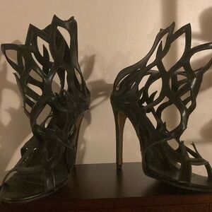 Elegant Black Cutout Heels